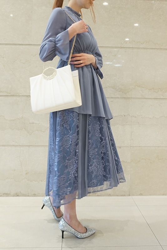 楕円ビジューハンドルトートバッグ