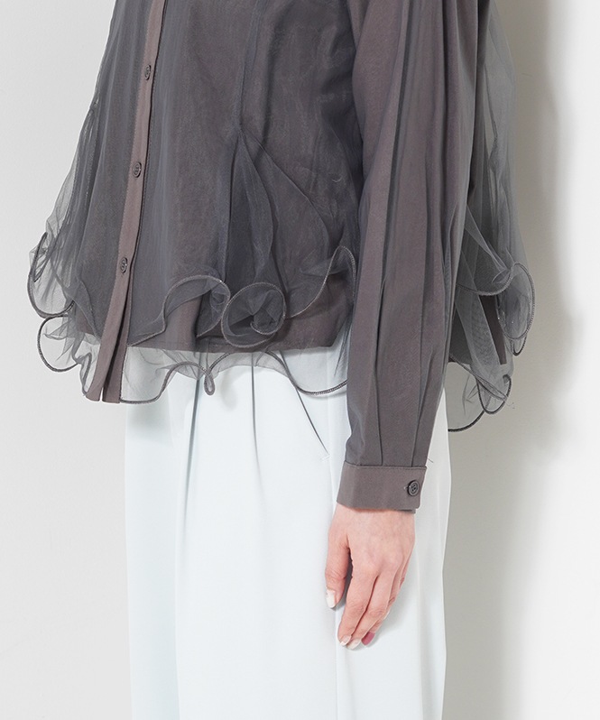 チュールレイヤードシャツ