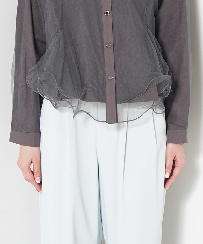 チュールレイヤードシャツ
