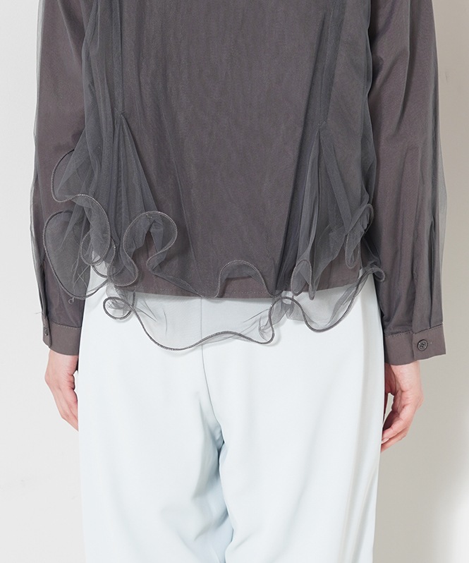 チュールレイヤードシャツ