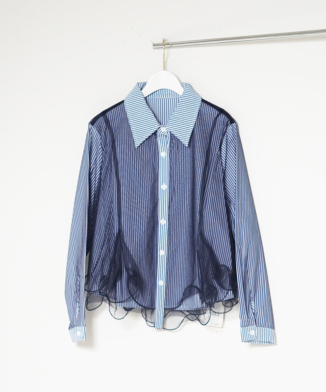 チュールレイヤードシャツ