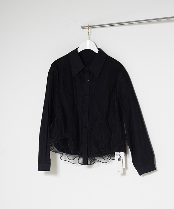 チュールレイヤードシャツ