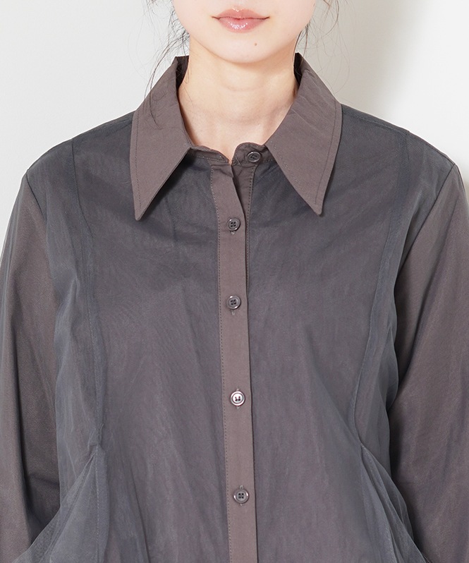 チュールレイヤードシャツ