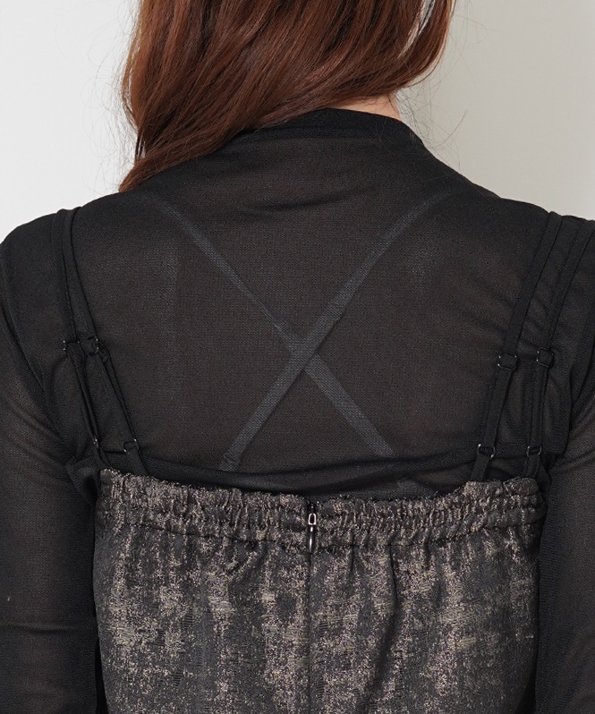 Layered look jacquard dress