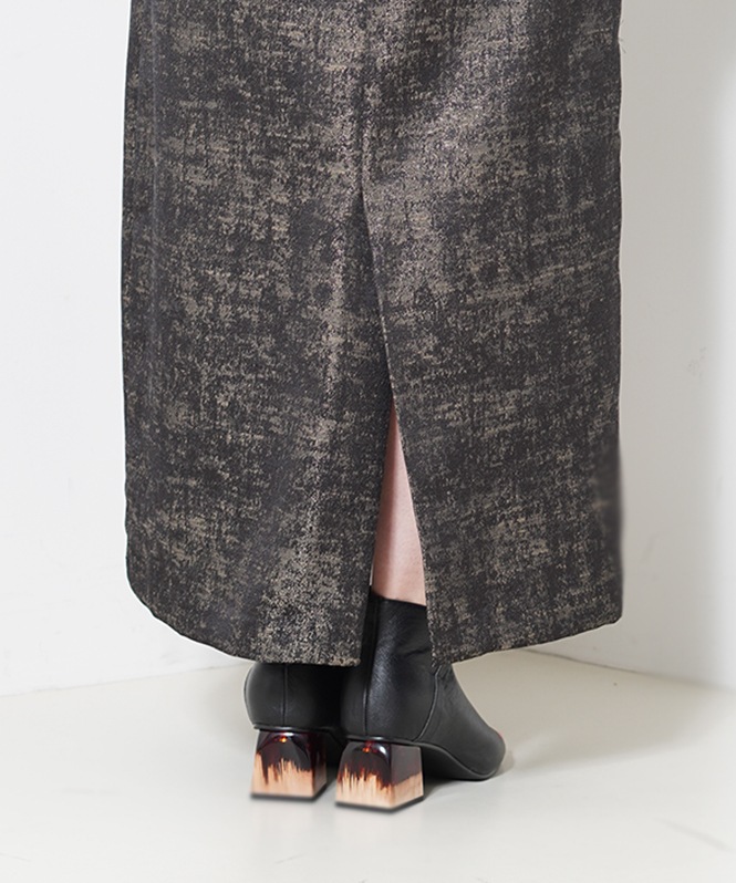 Layered look jacquard dress