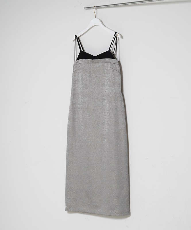 Layered look jacquard dress