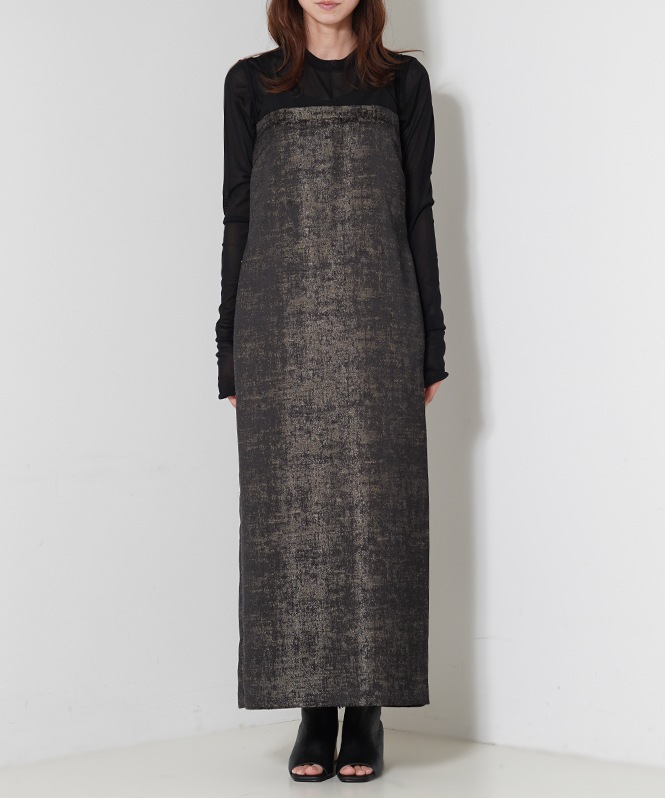 Layered look jacquard dress