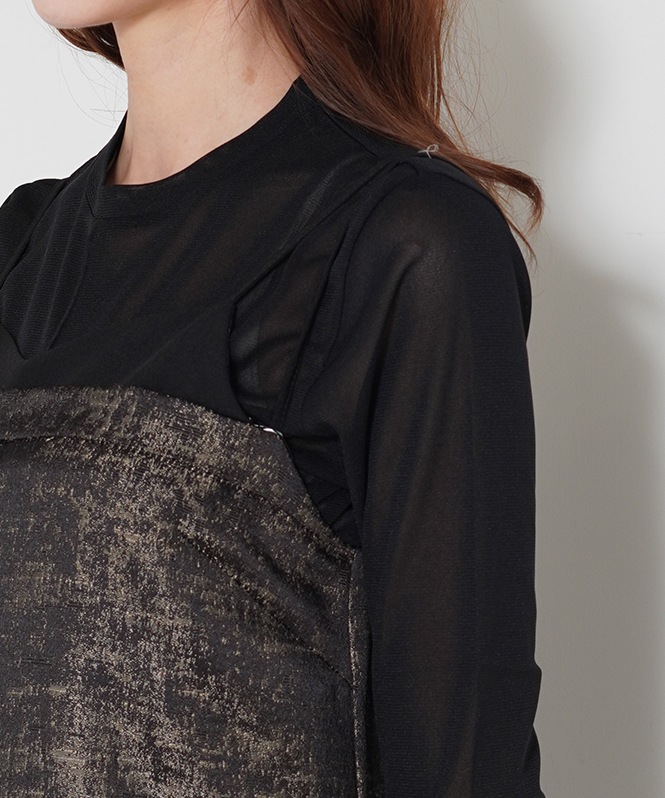 Layered look jacquard dress