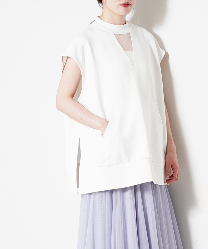 SALTPLUS JAPAN LUXURY JERSEY Lined V-Design TOP