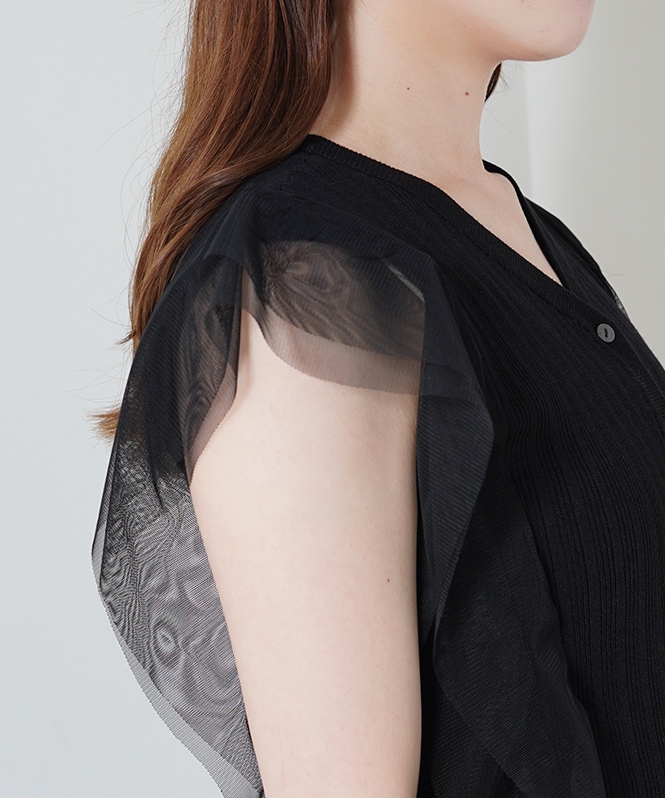 TORRAZZO DONNA See-through x knit 2way tops | TOPS,Tシャツ