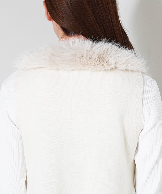 フォックスエコファー Vネックニットベスト | OUTER,ジレ | ROOM903 online