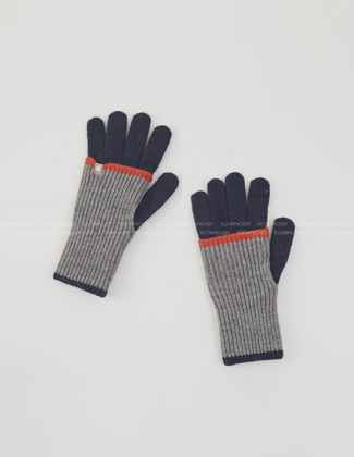 レブンツートンカラーニット手袋