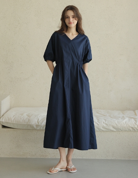 ニモVネックゴムバンドワンピース