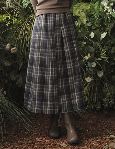 ロッツプリーツチェック起毛スカート