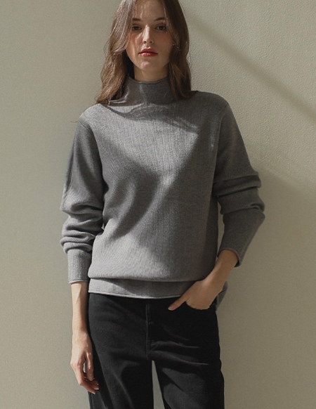 カーニービスコースハッチモックネックニットトップス