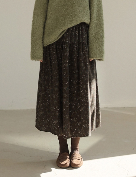 ジュネフラワー起毛スカート