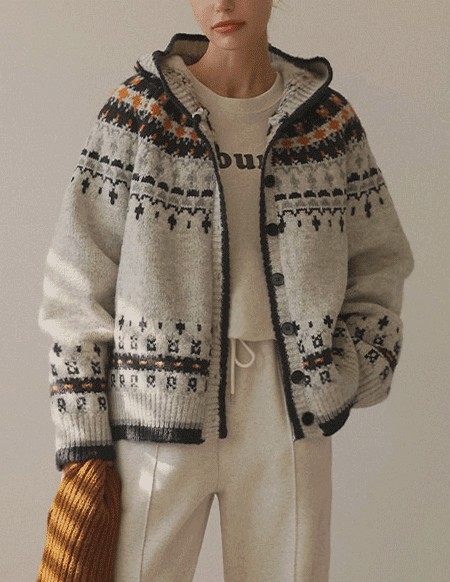 アンダージャガードフード付きカーディガン