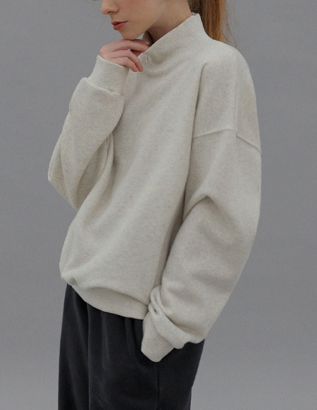 [RR]アニ羊毛刺繍ハイネックスウェット