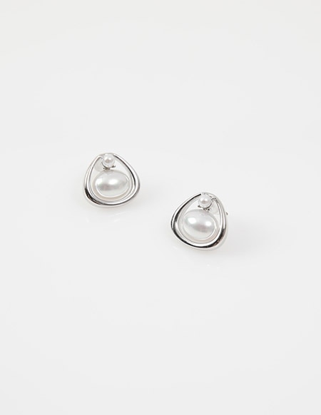 ドロップシルバー＆パールピアス