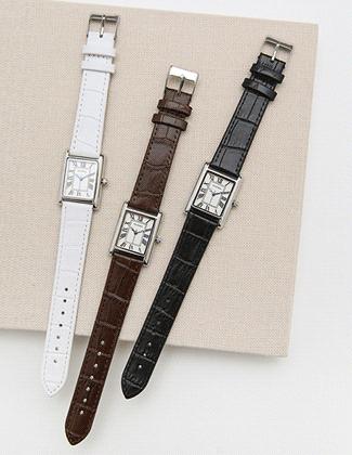 リアル牛革スクエアウォッチ