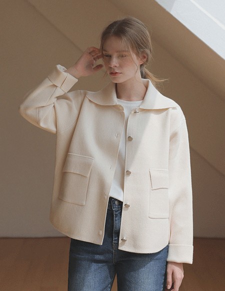 ロカレーヨンカラーニットジャケット