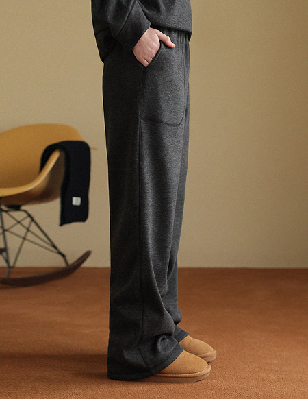 [RR]カバーステッチ裏起毛イージーパンツ