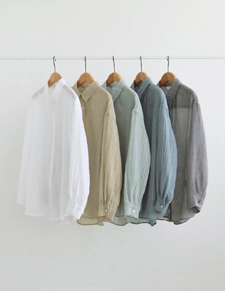 🌈[RR]リネンライトリンクルウォッシュシャツ