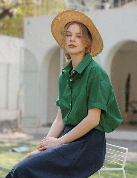 🌈[RR]ポーリンロールアップアップカラーシャツ