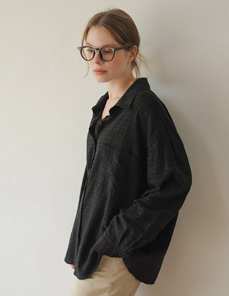 🌈[RR]ヴィッキーアウタールーズフィットチェックシャツ