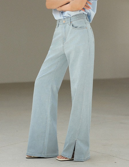 [RR]クール切開ブーツカットスパンパンツ