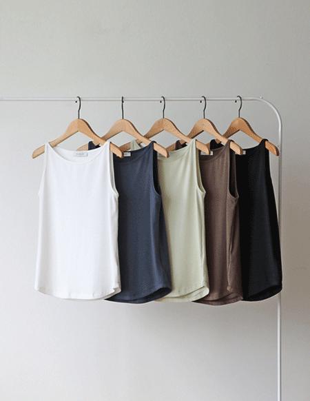 [RR]ハモンモーダルラッパ袖なしトップス