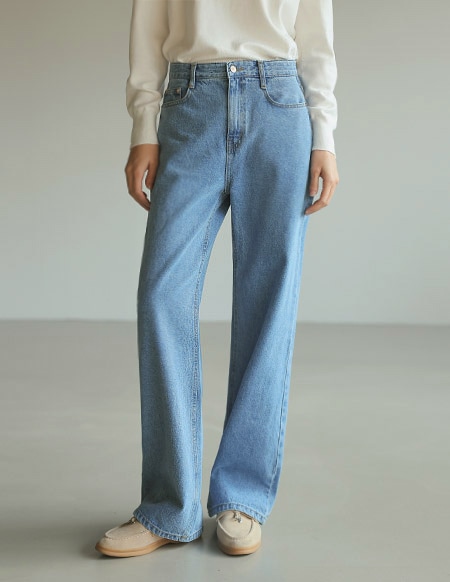 [RR]544 ライトブルーセミワイドパンツ