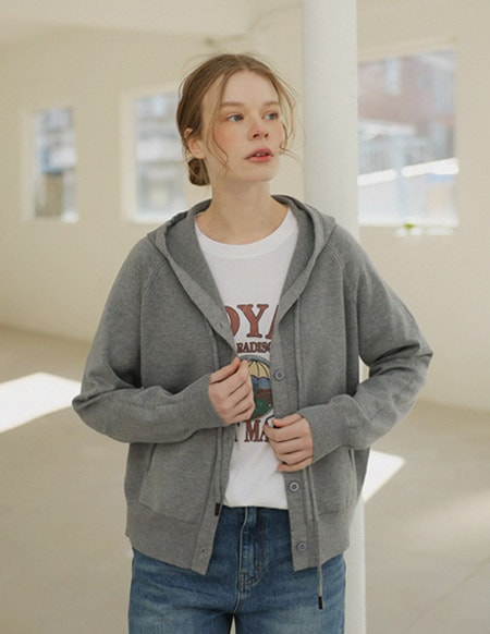 [RR]リンツビスコースワッフルカーディガン