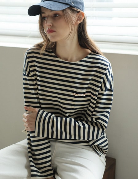 🌈[RR]水素ステッチS/Tポケット付きTシャツ