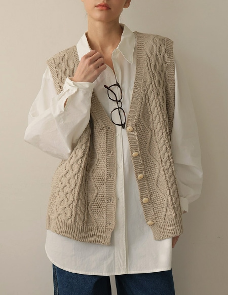 🌈[RR]ポポケーブルニットベスト