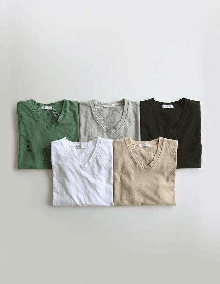 [RR]リンチVネックスラブ半袖トップス