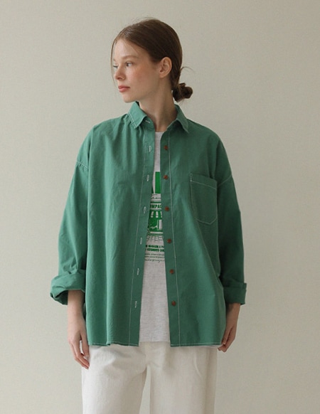 [RR]スピンコットンステッチウォッシュシャツ