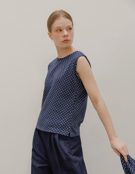 [RR]ノキダブルフェイスドットナシトップス