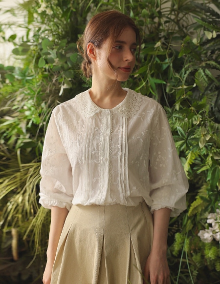 🌈[RR]ヨハピンタックレースブラウス