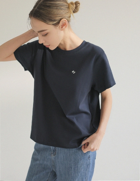 [RR]オードカバーステッチ刺繍半袖トップス