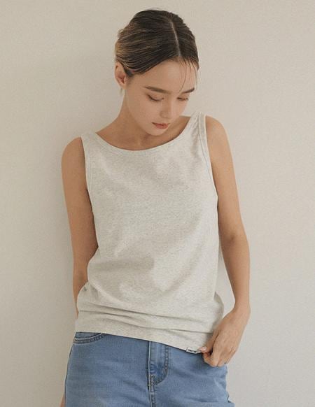 [RR]ケールラベリング袖無しトップス