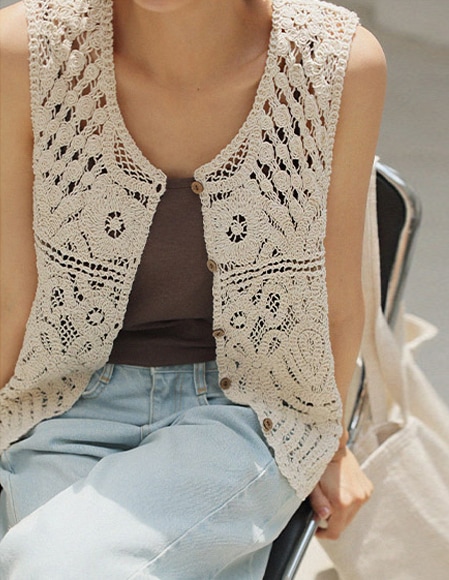 アルダーかぎ針編みベスト