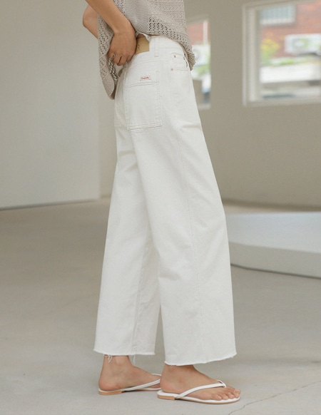 🌈[RR]608ホワイトクロップドパンツ