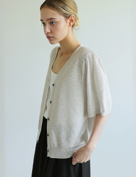 クロアシャーリングリネンカーディガン