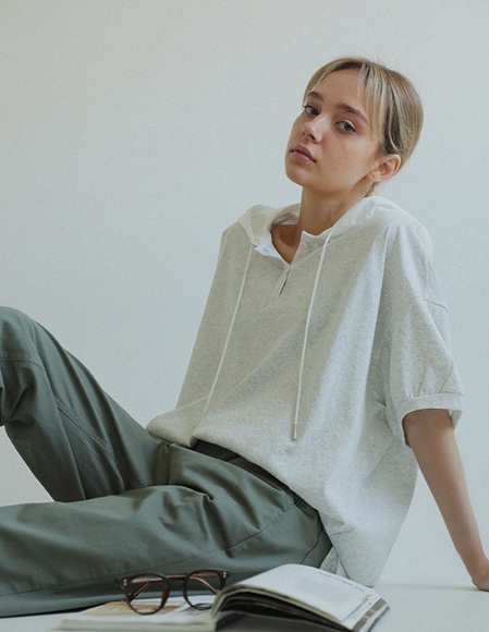 [RR]ラットサマーフード付き半袖トップス