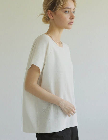 リセミニマルサマーニットトップス