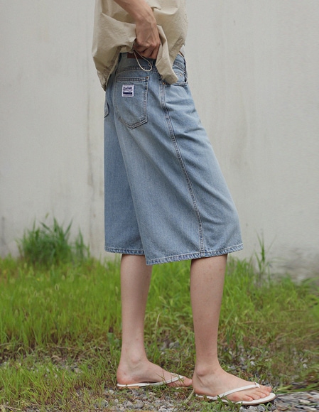 [RR]620 ラベル付きデニムショーツ