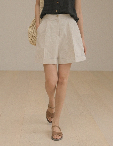 [RR]マディンリネンハーフショートパンツ
