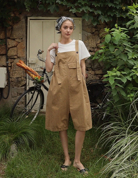 ロンネン切開オーバーロールショートパンツ