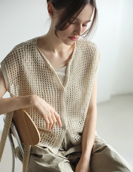 サマーかぎ針編みニットベスト